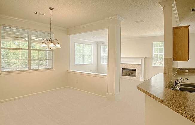 living room with fireplace