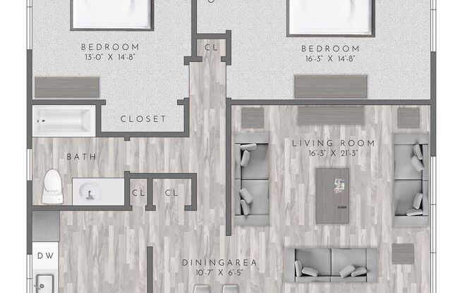 2 beds, 1 bath, 1,300 sqft, $2,300