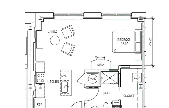 Studio, 1 bath, 450 sqft, $1,195