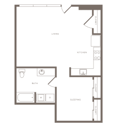 1 bed, 1 bath, 800 sqft, $2,524