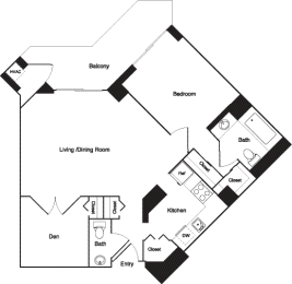 1 bed, 1.5 baths, 937 sqft, $3,346