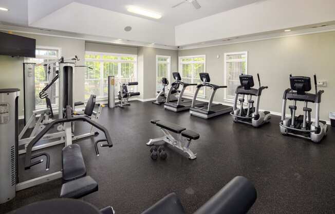 Fitness Center Strength and Conditioning Equipment at Abberly Place at White Oak Crossing Apartments, HHHunt Corporation, North Carolina