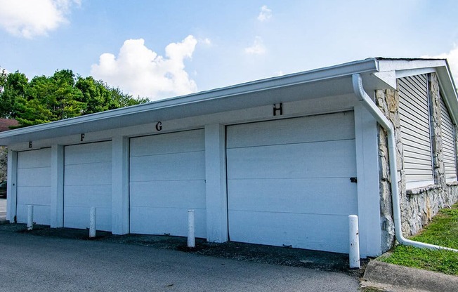 Ample Parking Area And Detached Garages Available at Sandstone Court Apartments, Greenwood, IN, 46142