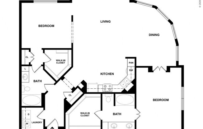 2 beds, 2 baths, 1,407 sqft, $1,765