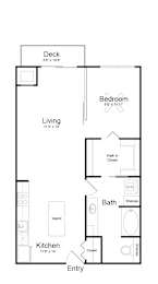 1 bed, 1 bath, 753 sqft, $1,370