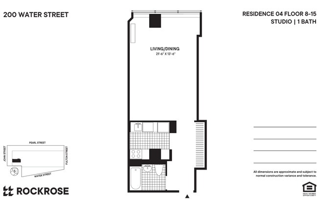 Studio, 1 bath, $3,415, Unit 1004