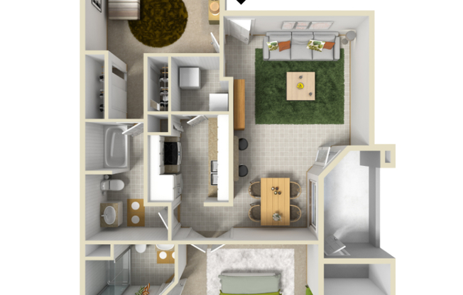 2 beds, 2 baths, 1,170 sqft, $1,631