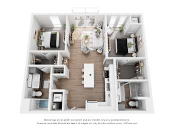 2 beds, 2 baths, 1,039 sqft, $1,964