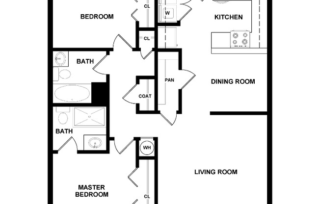 2 beds, 2 baths, 875 sqft, $1,695