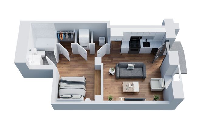 Studio, 1 bath, 410 sqft, $1,350, Unit 006