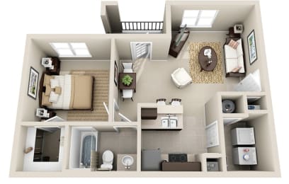 1 bed, 1 bath, 678 sqft, $1,031