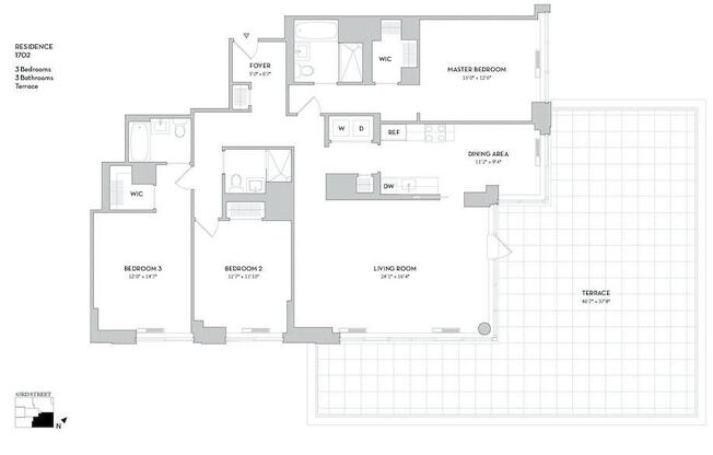 3 beds, 3 baths, 1,847 sqft, $13,865, Unit 1702