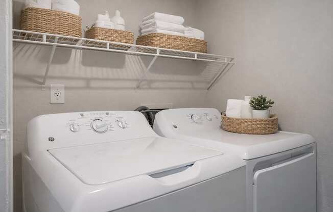 In-unit full sized laundry machines with folding doors
