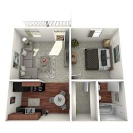 1 bed, 1 bath, 418 sqft, $850