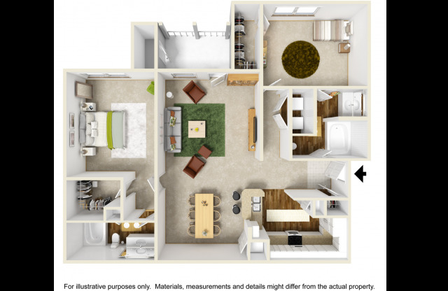 2 beds, 2 baths, 1,216 sqft, $1,565