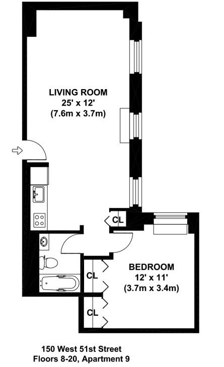 1 bed, 1 bath, 650 sqft, $3,500, Unit 1909