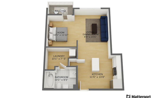 Studio, 1 bath, 580 sqft, $1,099, Unit 517