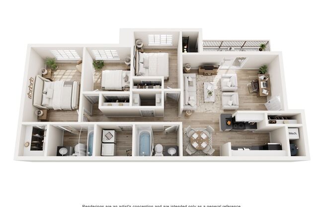 3 beds, 2 baths, 1,136 sqft, $1,849