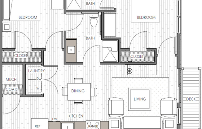 2 beds, 2 baths, 879 sqft, $3,548, Unit 311