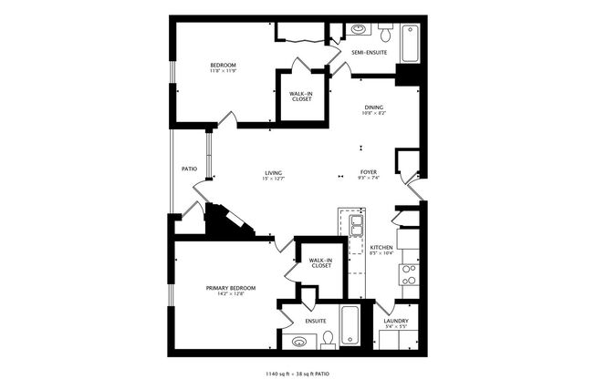 2 beds, 2 baths, $2,150, Unit #155