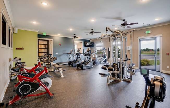 Cardio Equipment and Weights at the On-Premise Fitness Center