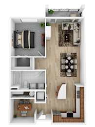 1 bed, 1 bath, 807 sqft, $1,589