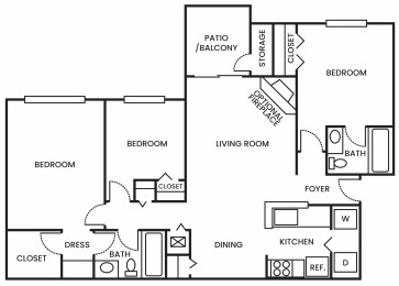 3 beds, 2 baths, 1,181 sqft, $1,985