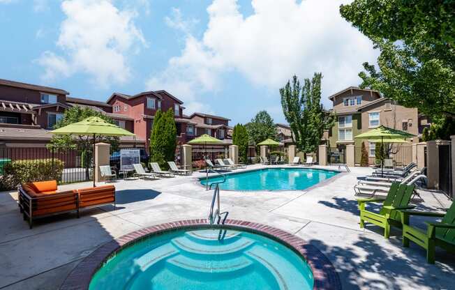 Pool area at Caviata at Kiley Ranch