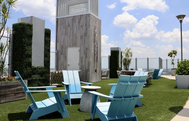 Lounge on our Sky Deck rooftop amenity.