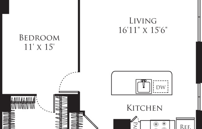 1 bed, 1 bath, 1,012 sqft, $2,736, Unit 1407