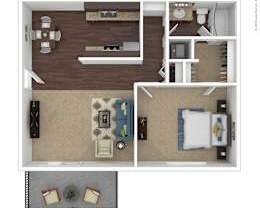 1 bed, 1 bath, 663 sqft, $1,107