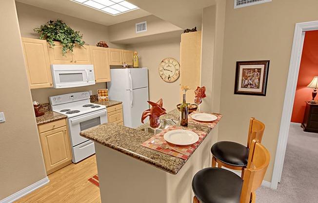 Fully Equipped Kitchen With Modern Appliances at 55+ FountainGlen Grand Isle, California, 92562