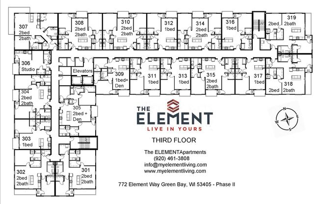 2 beds, 2 baths, 1,124 sqft, $2,080, Unit 308