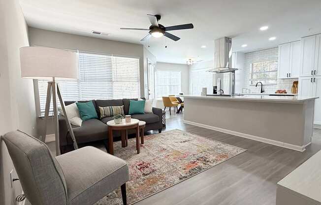 Legacy units feature quartz countertops, matte black finishes and stainless steel appliances