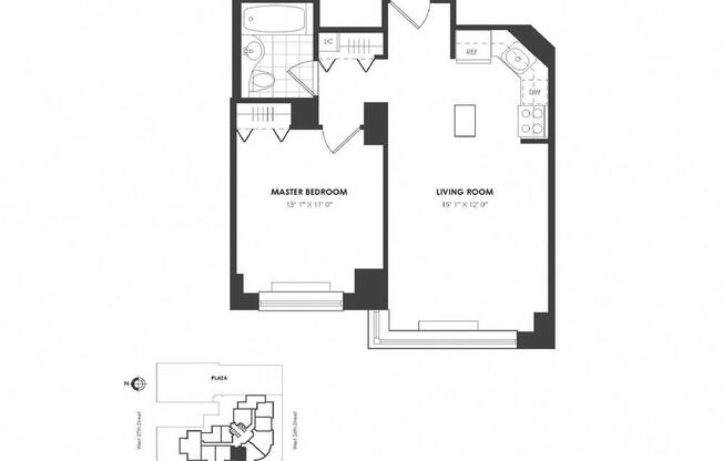 1 bed, 1 bath, 586 sqft, $5,343, Unit 35H
