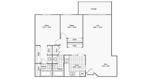 2 beds, 2 baths, 1,079 sqft, $1,750