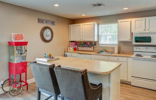 clubhouse kitchen at Wichita KS apartments