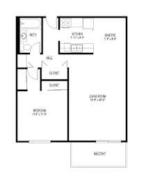1 bed, 1 bath, 710 sqft, $1,376