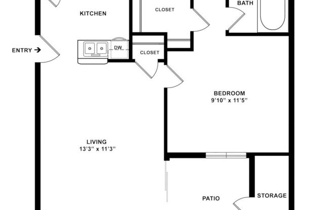 1 bed, 1 bath, 474 sqft, $945