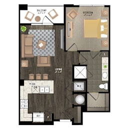 1 bed, 1 bath, 746 sqft, $1,509