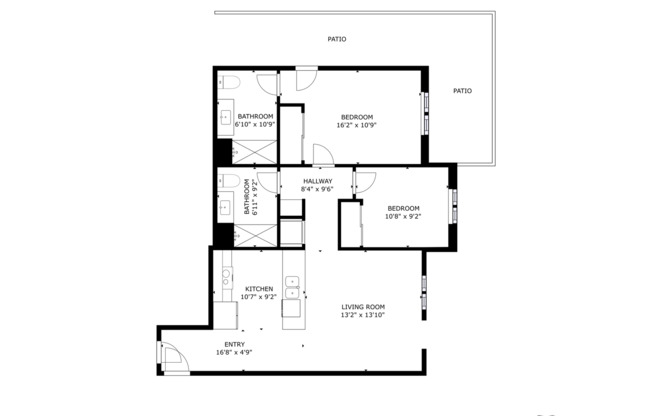 2 beds, 2 baths, 914 sqft, $3,500, Unit 213