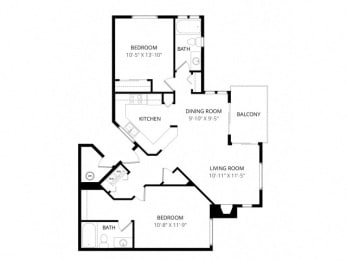 2 beds, 2 baths, 999 sqft, $1,460