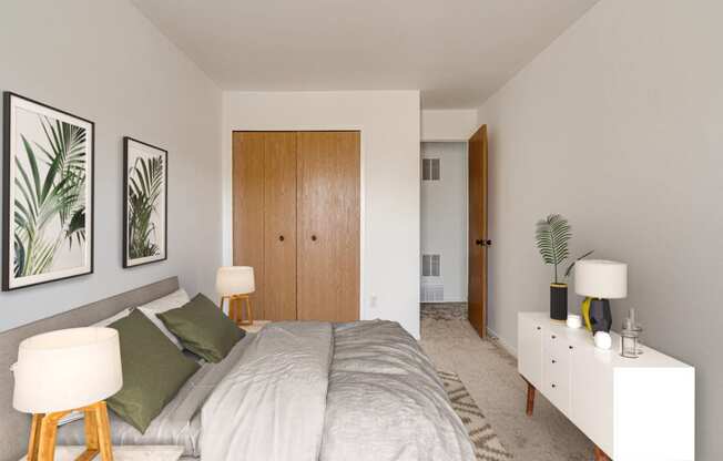 Gardenia Layout Model Bedroom at The Harbours Apartments, Clinton Twp