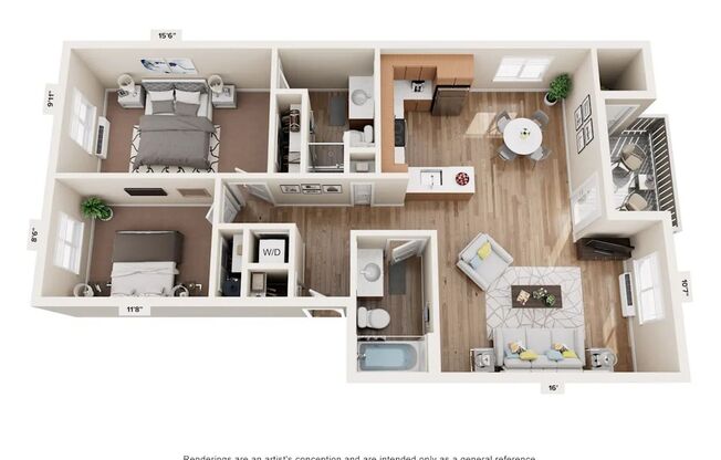 2 beds, 2 baths, 900 sqft, $1,535, Unit 4560-204