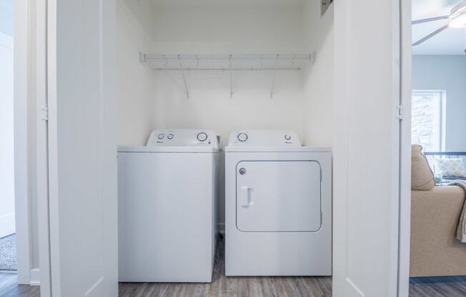 the laundry room is clean and ready for us to use at White Oak