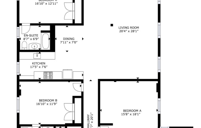 3 beds, 3 baths, 1,787 sqft, $3,300, Unit 3B (Whole)