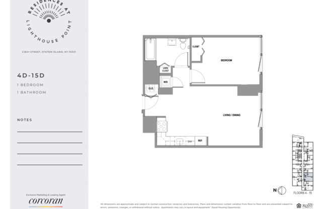 1 bed, 1 bath, $3,042, Unit 13DD