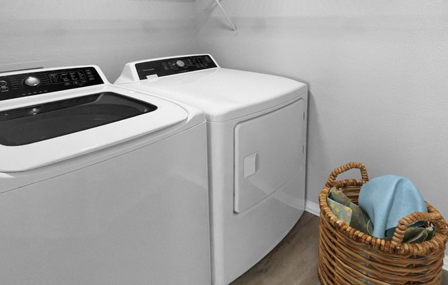 Laundry Room with Full Size Washer & Dryer in each home
