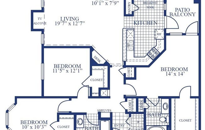 3 beds, 2 baths, 1,400 sqft, $1,670, Unit 06306