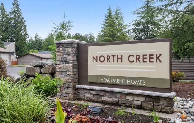 North Creek Property Signage at North Creek Apartments, Washington, 98208